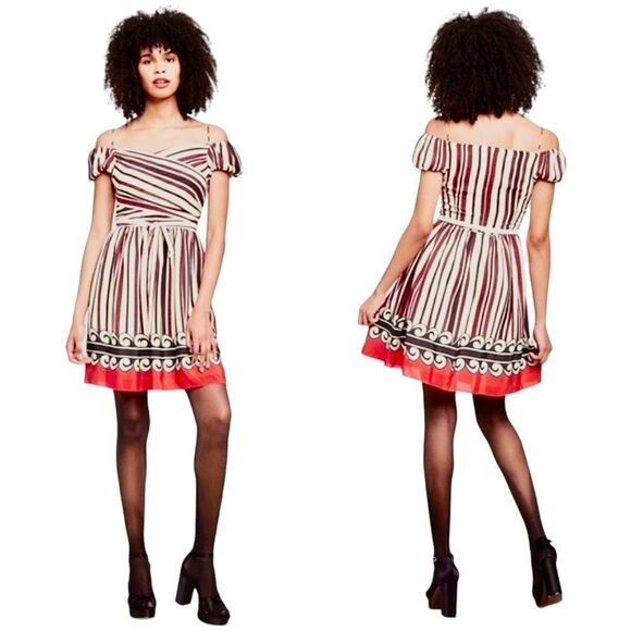 Anna Sui x Target Gossip Girl 100% Silk Striped Mini Dress Sz 9/Sm NWT - Picture 1 of 16